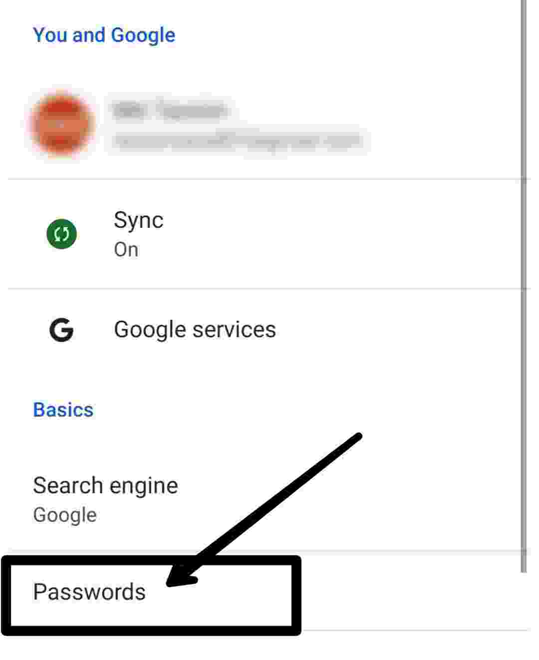 select Password option