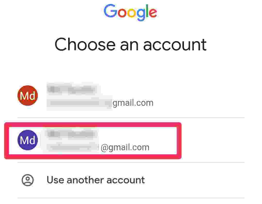 Choose email id