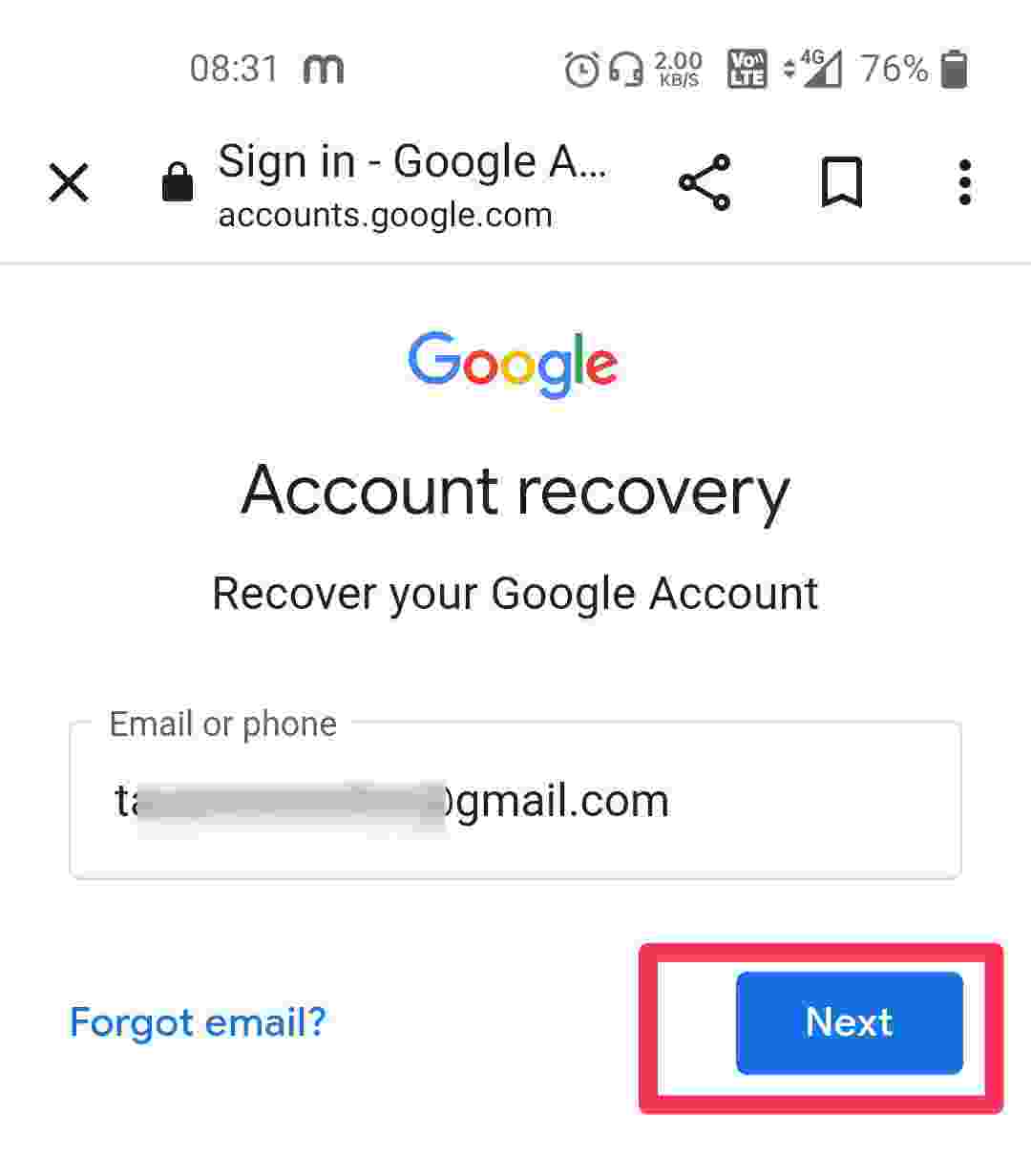 email id password kaise recover kare