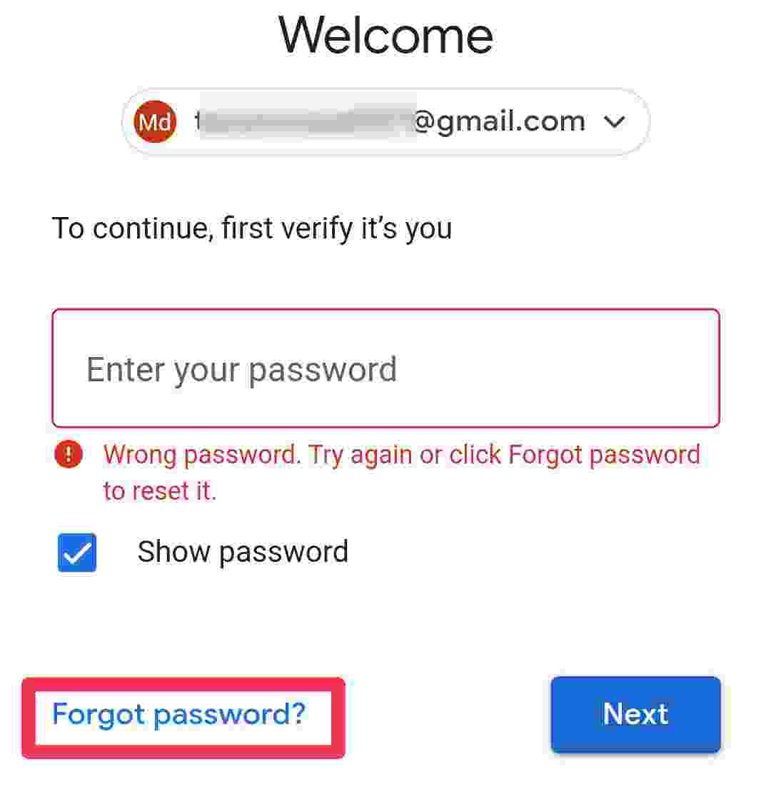 forgot email password