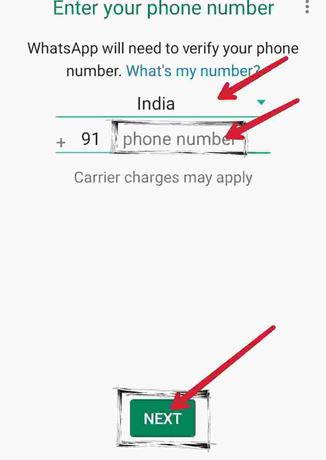 Inter your phone number