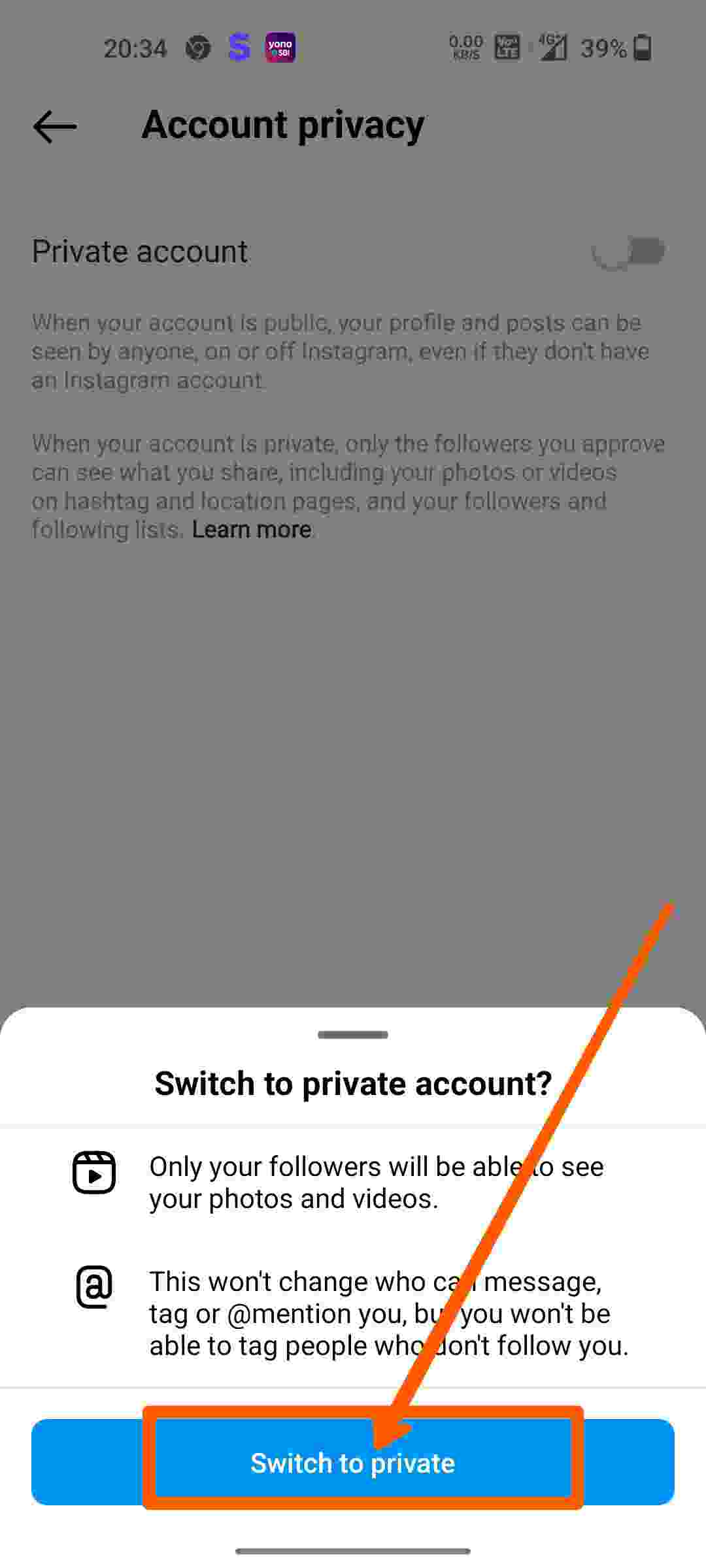 Switch-To-Private-Account
